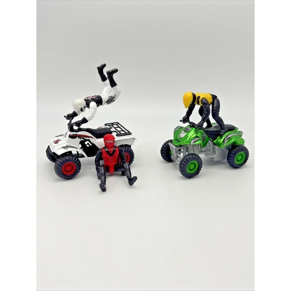 Lot of 5 Maisto Pull Back Action Stunt Rider W/ ATV 4 Wheelers